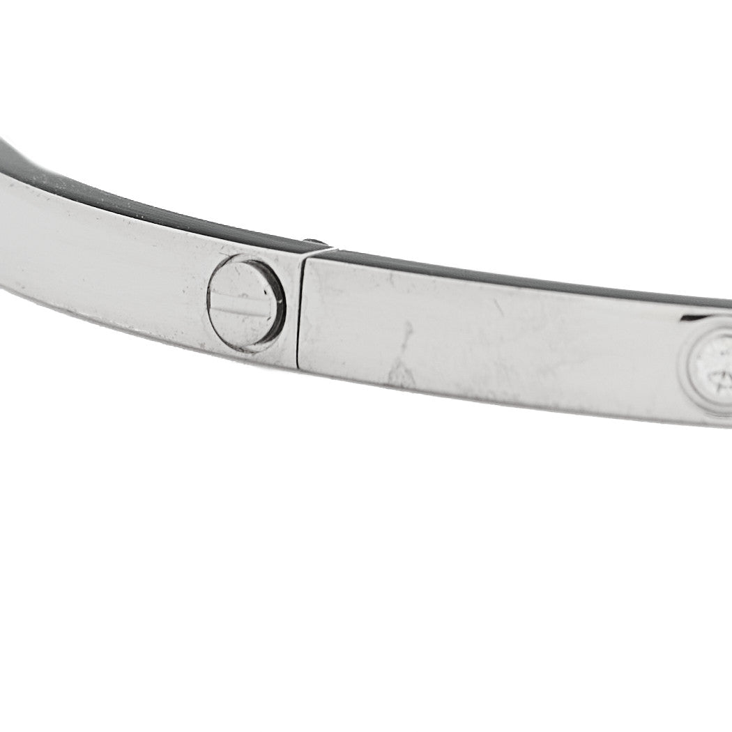 Cartier 18K White Gold 6 Diamond Small LOVE Bracelet 18 5 of 7