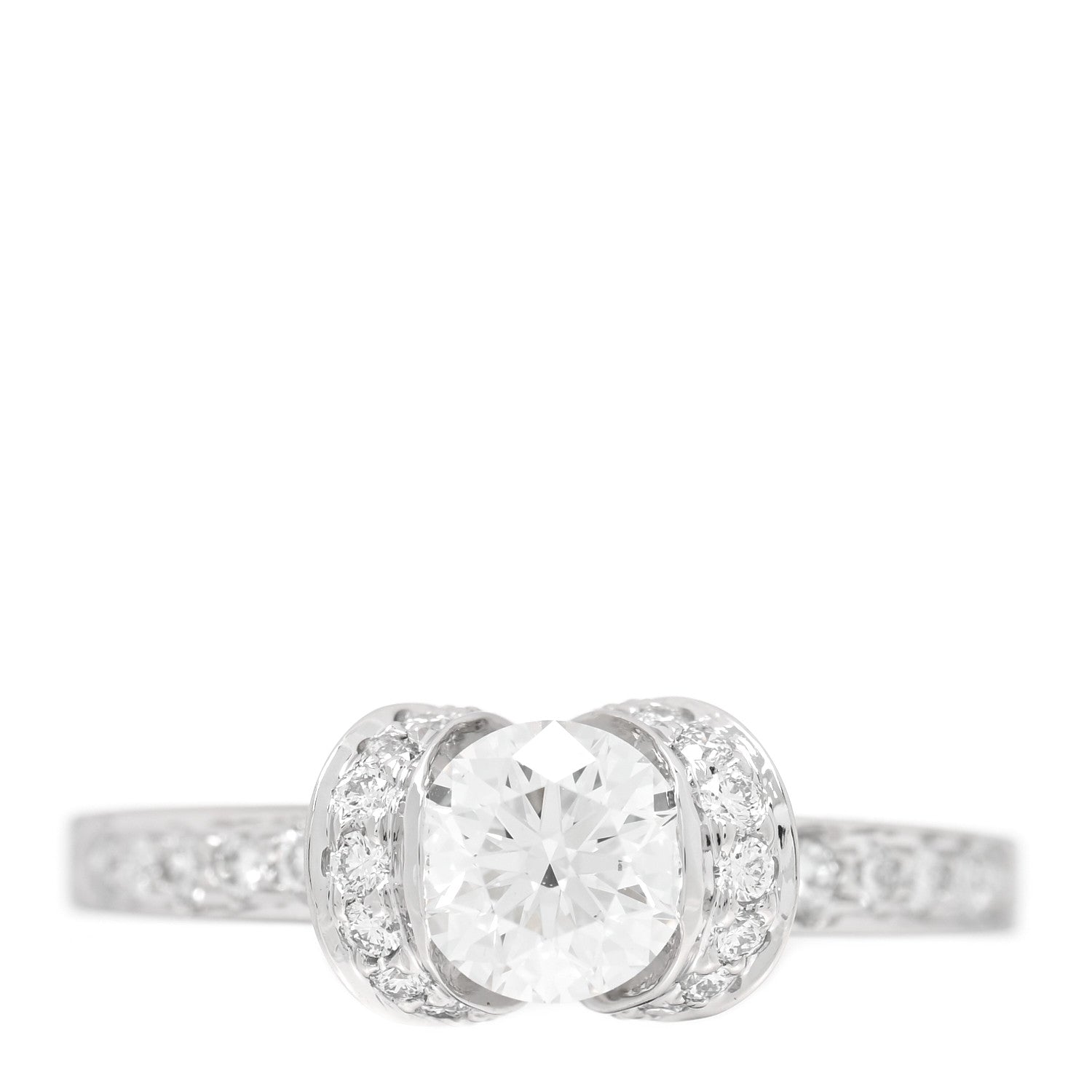 Tiffany Platinum Diamond .72ct Ribbon Engagement Ring 52 6 1 of 4