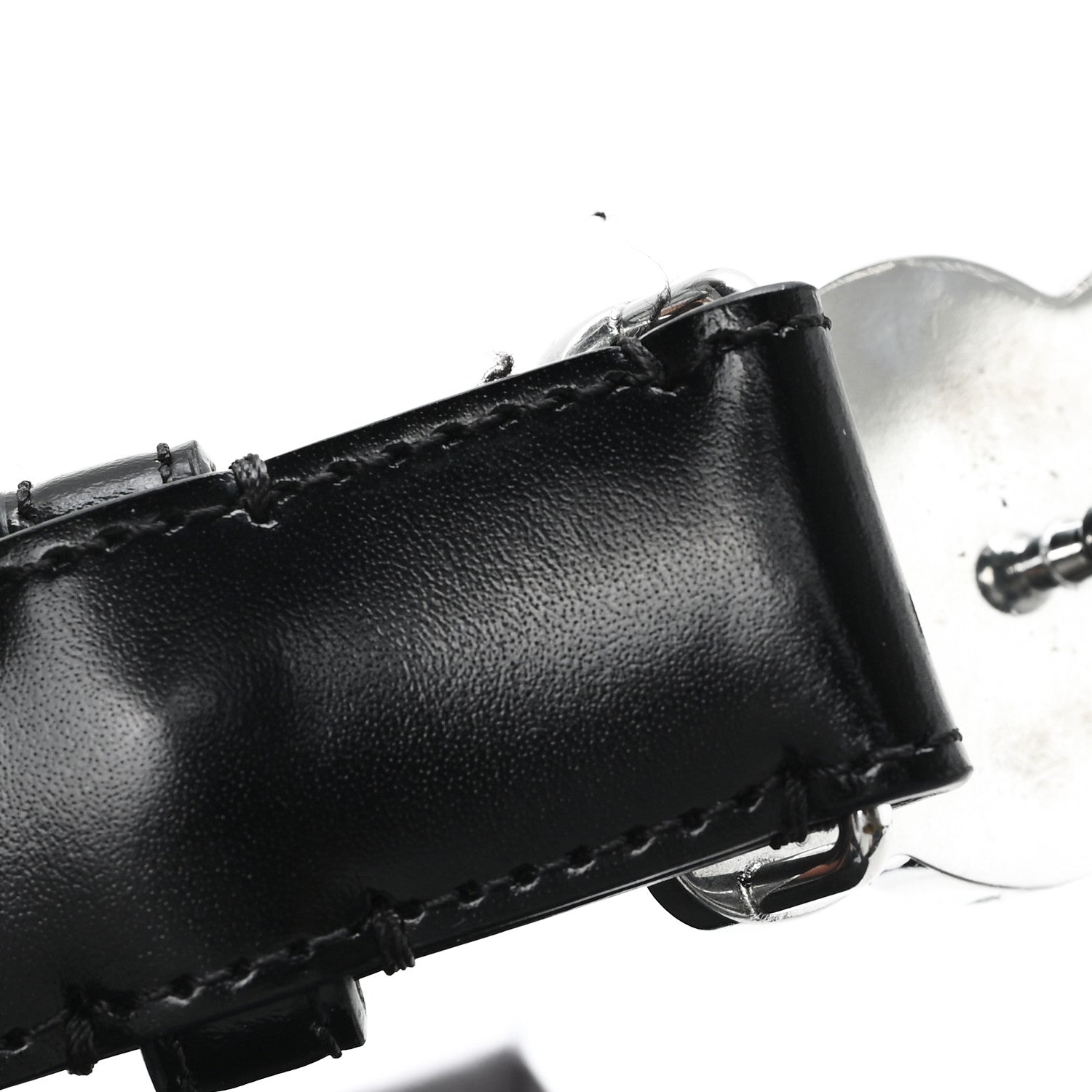 Celine Taurillon Calfskin Medium 25mm Triomphe 80 32 Belt Black 7 of 7
