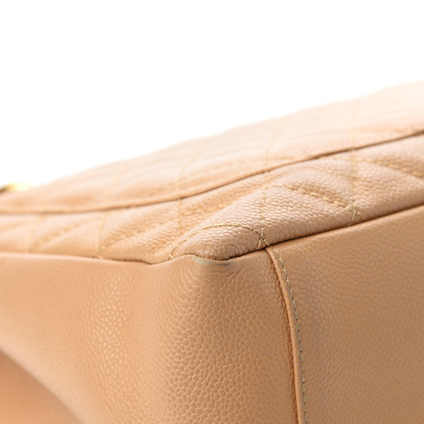 Caviar Quilted Grand Shopping Tote GST Beige