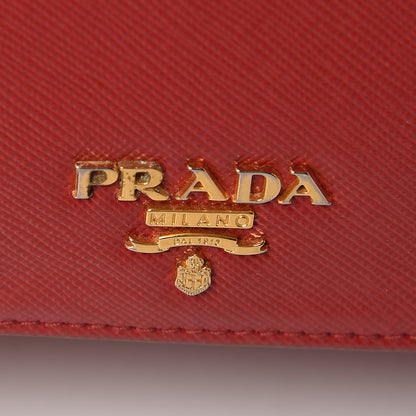 Prada Saffiano Metal Flap Wallet With Strap Fuoco 20 of 20