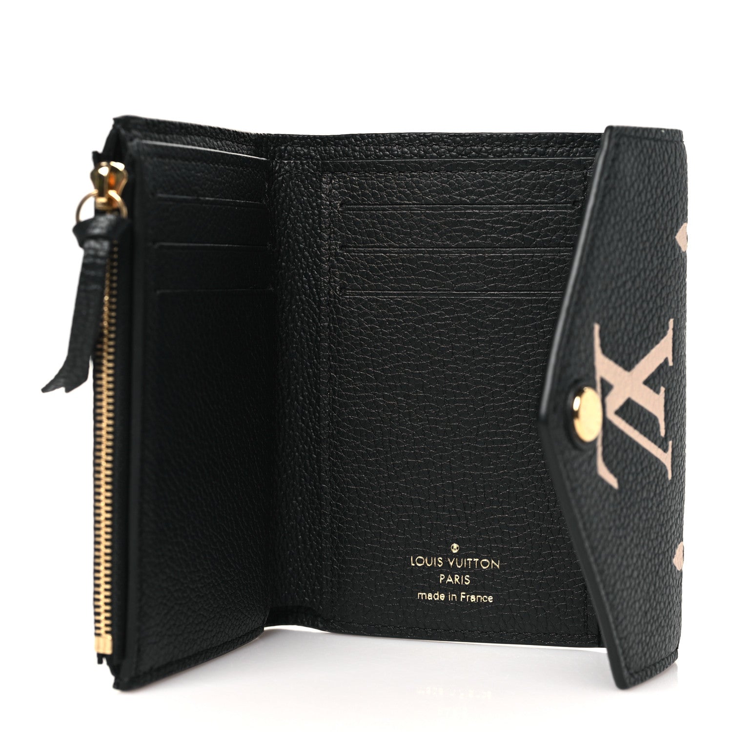 Louis Vuitton Empreinte Monogram Giant Victorine Wallet Black Beige 5 of 8