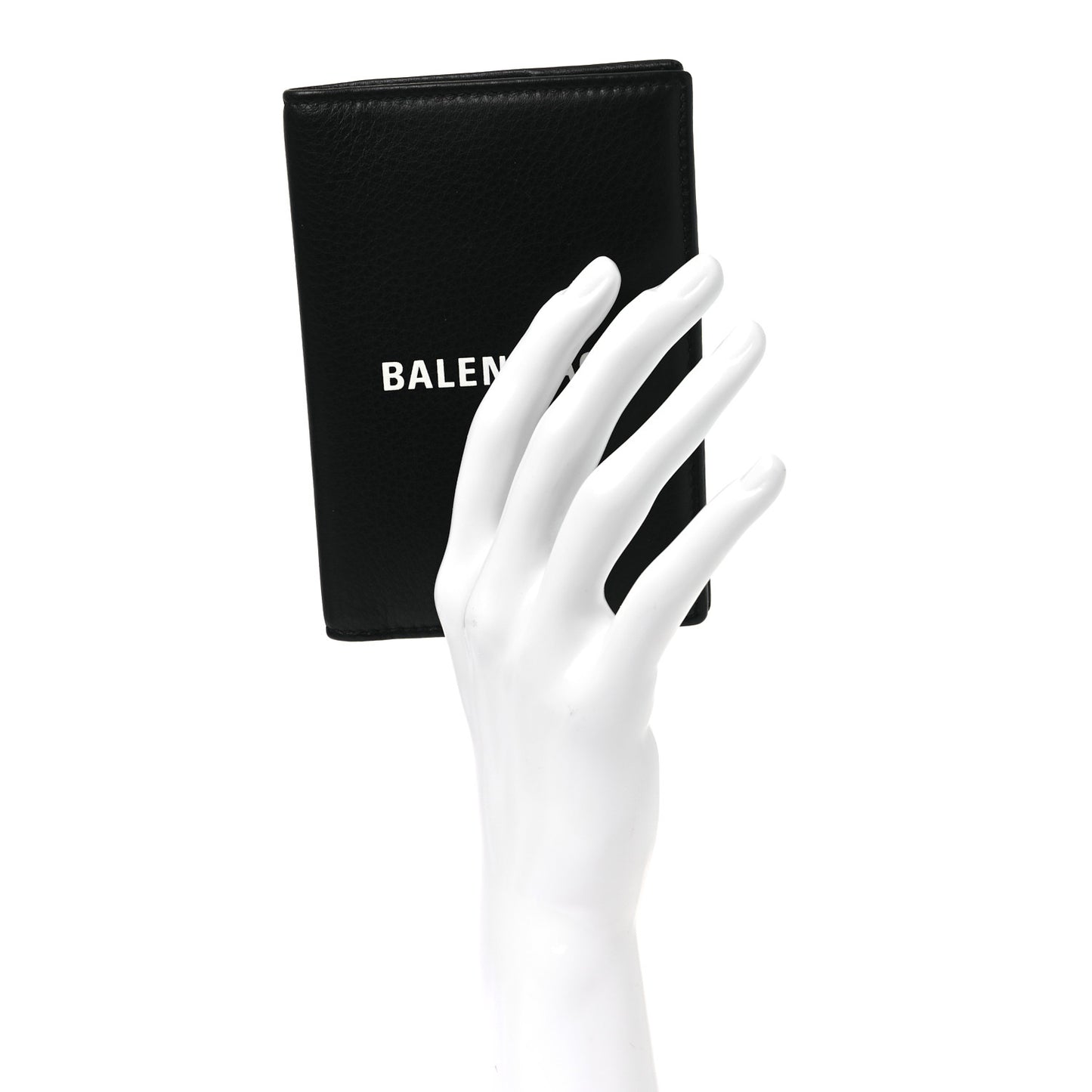 Textured Calfskin Passport Holder Black