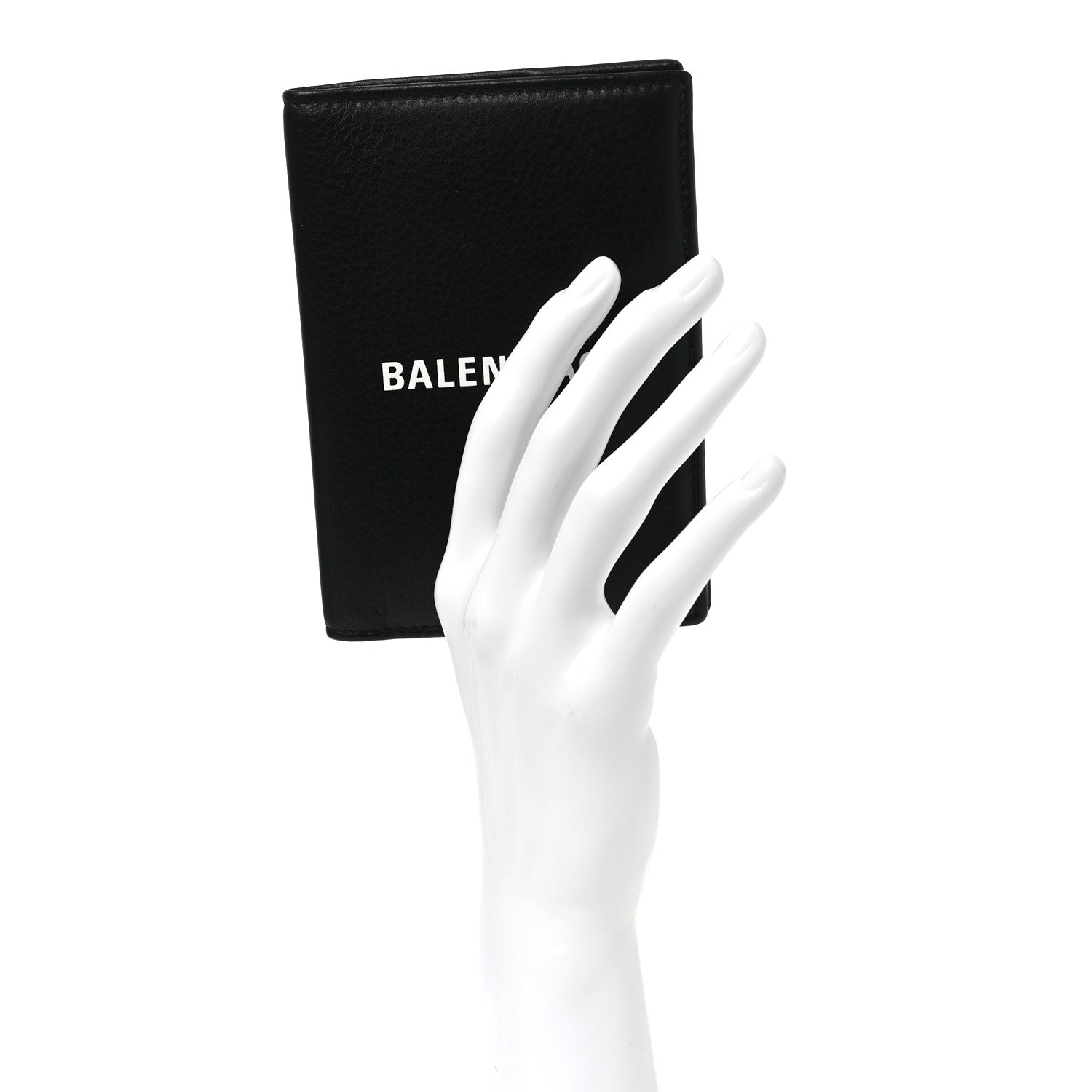 Balenciaga Textured Calfskin Passport Holder Black 2 of 8