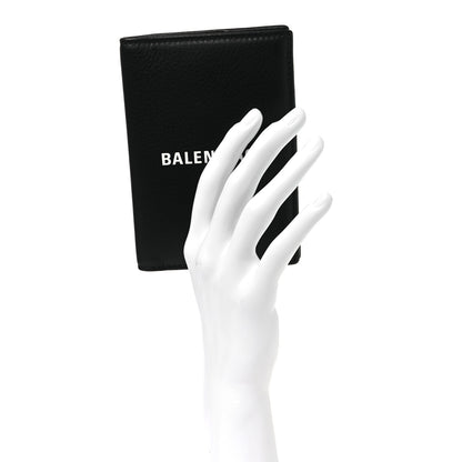 Balenciaga Textured Calfskin Passport Holder Black 2 of 8