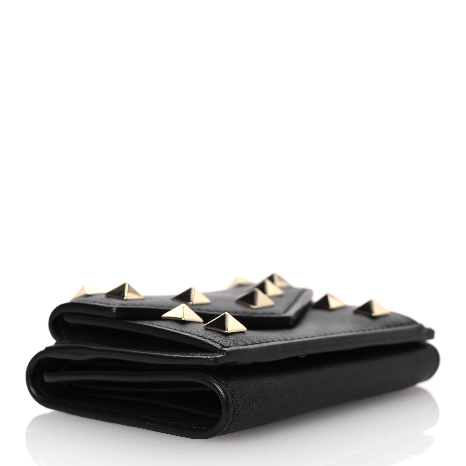 Valentino Garavani Calfskin Small Rockstud Wallet  Black 4 of 11