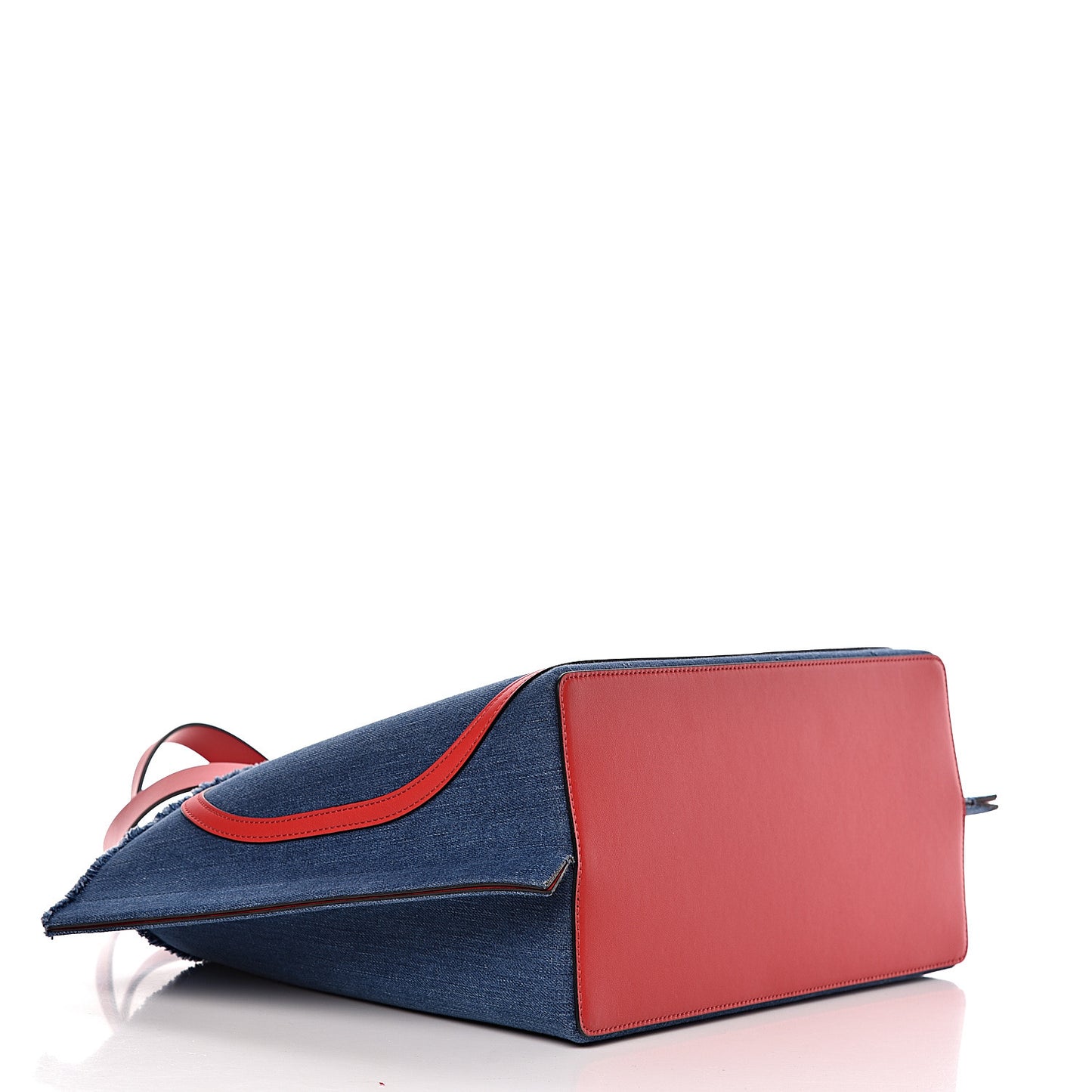 Denim Vlogo Small Escape Tote Blue Red