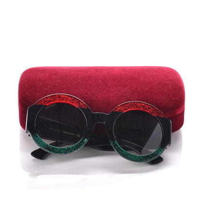 Gucci Acetate Round GG0084S Sunglasses Black Red Green 9 of 9