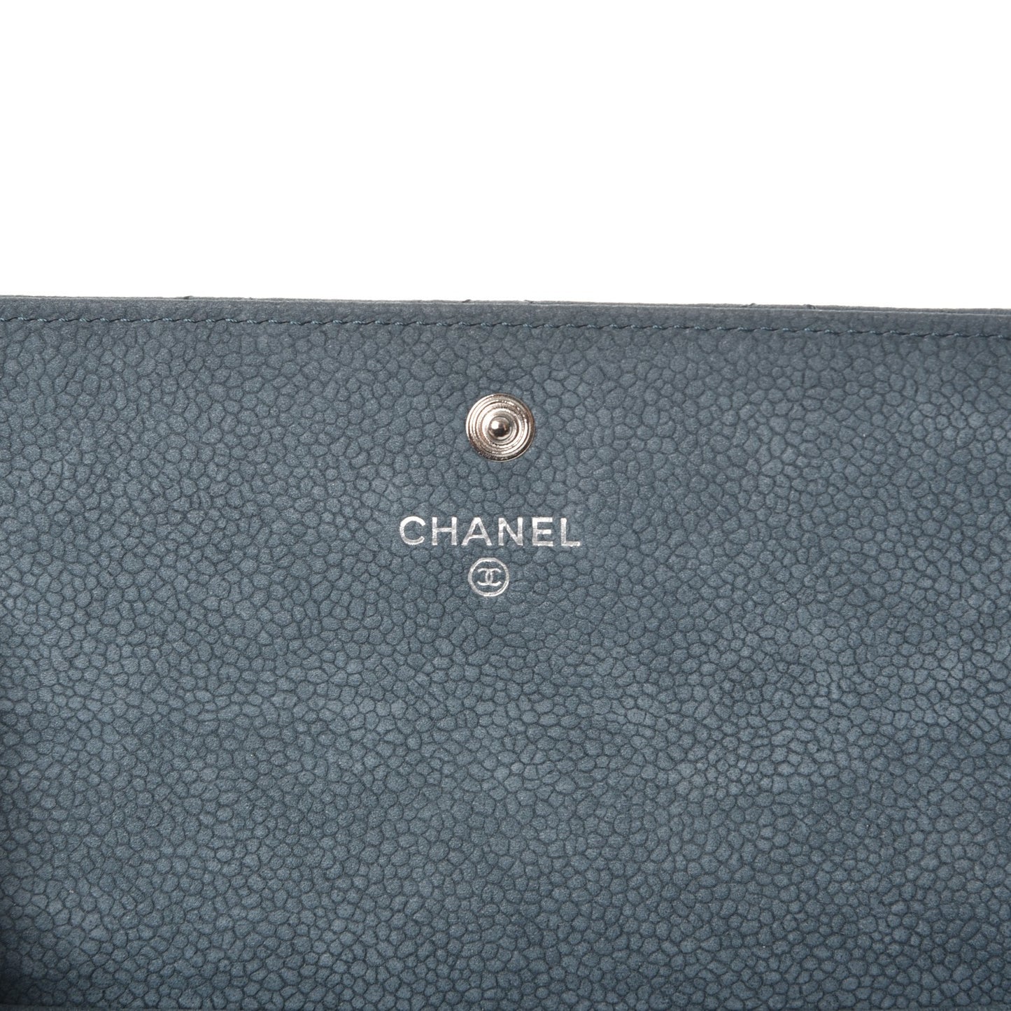 Iridescent Caviar Quilted Large Reissue Flap Wallet Blue