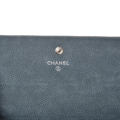 Chanel Iridescent Caviar Quilted Large Reissue Flap Wallet Blue 6 of 9