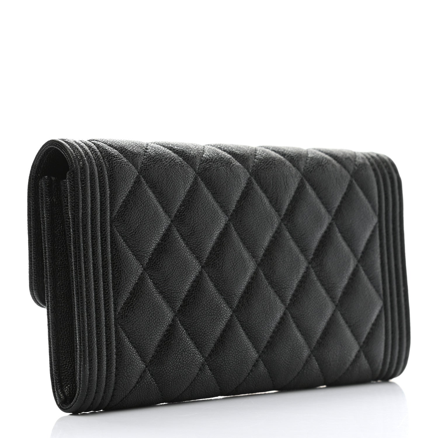 Chanel Caviar Quilted Long Boy Flap Wallet Black 3 of 9