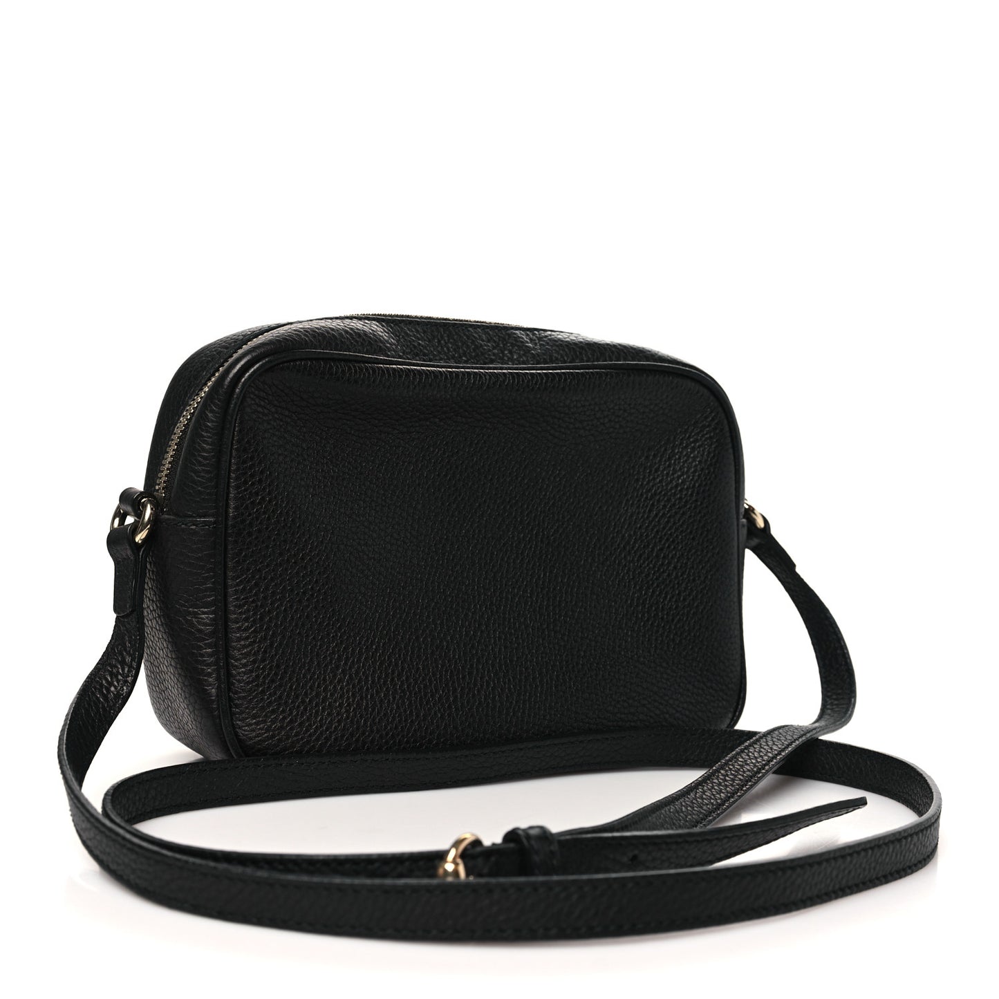 Pebbled Calfskin Small Soho Disco Bag Black