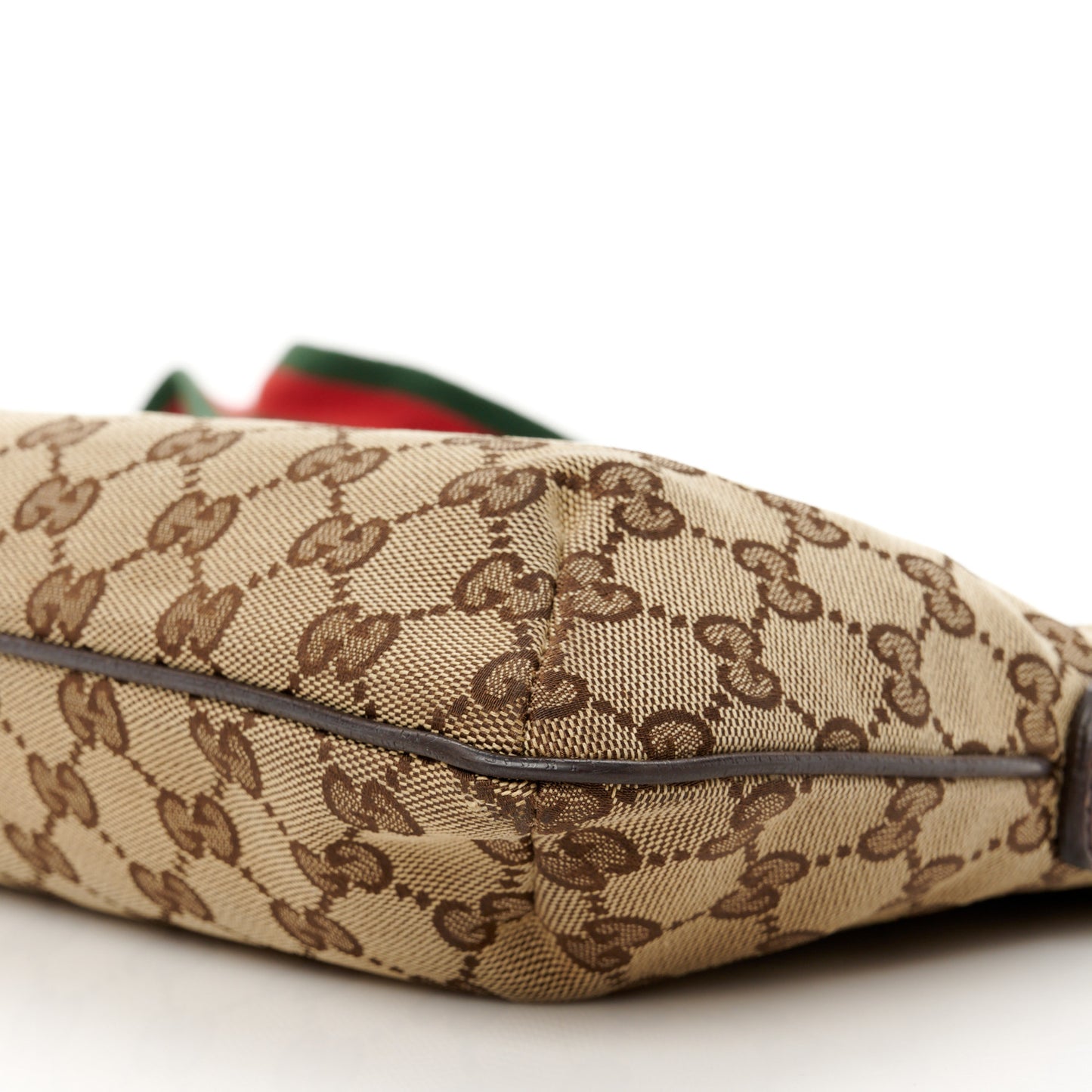 Monogram Web Small Flat Messenger Crossbody Dark Brown
