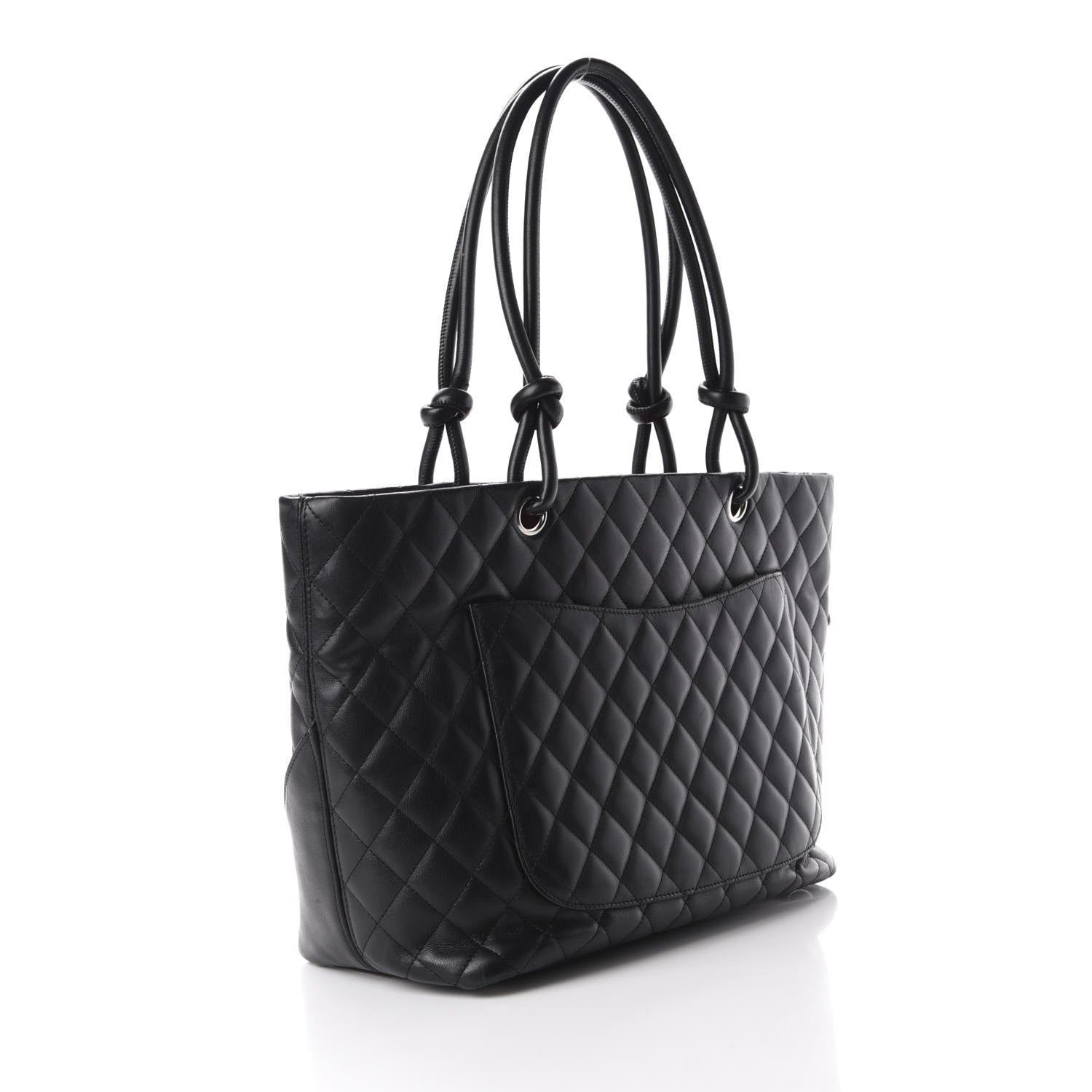 Chanel Calfskin Quilted Large Cambon Tote Black White 3 of 10