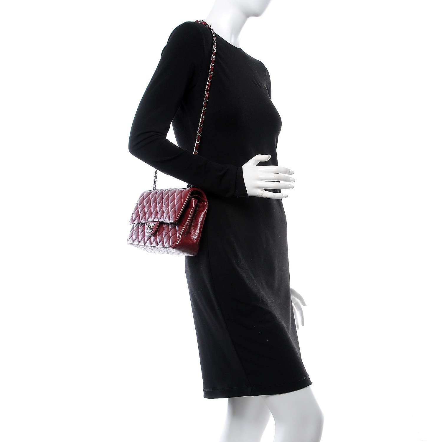 Chanel Caviar Quilted Medium Double Flap Red 2 of 9