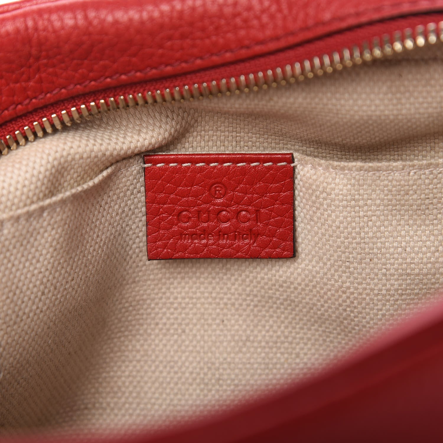 Gucci Pebbled Calfskin Small Soho Disco Bag Tabasco Red 8 of 12