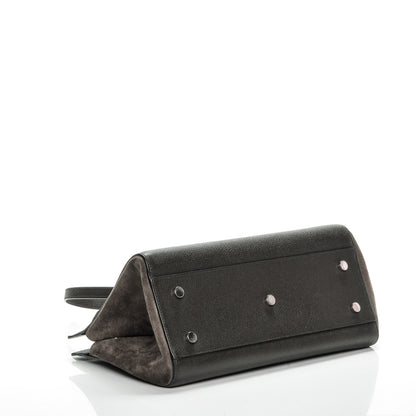 Saint Laurent Grained Calfskin Suede Small Cabas Rive Gauche Dark Anthracite 4 of 15