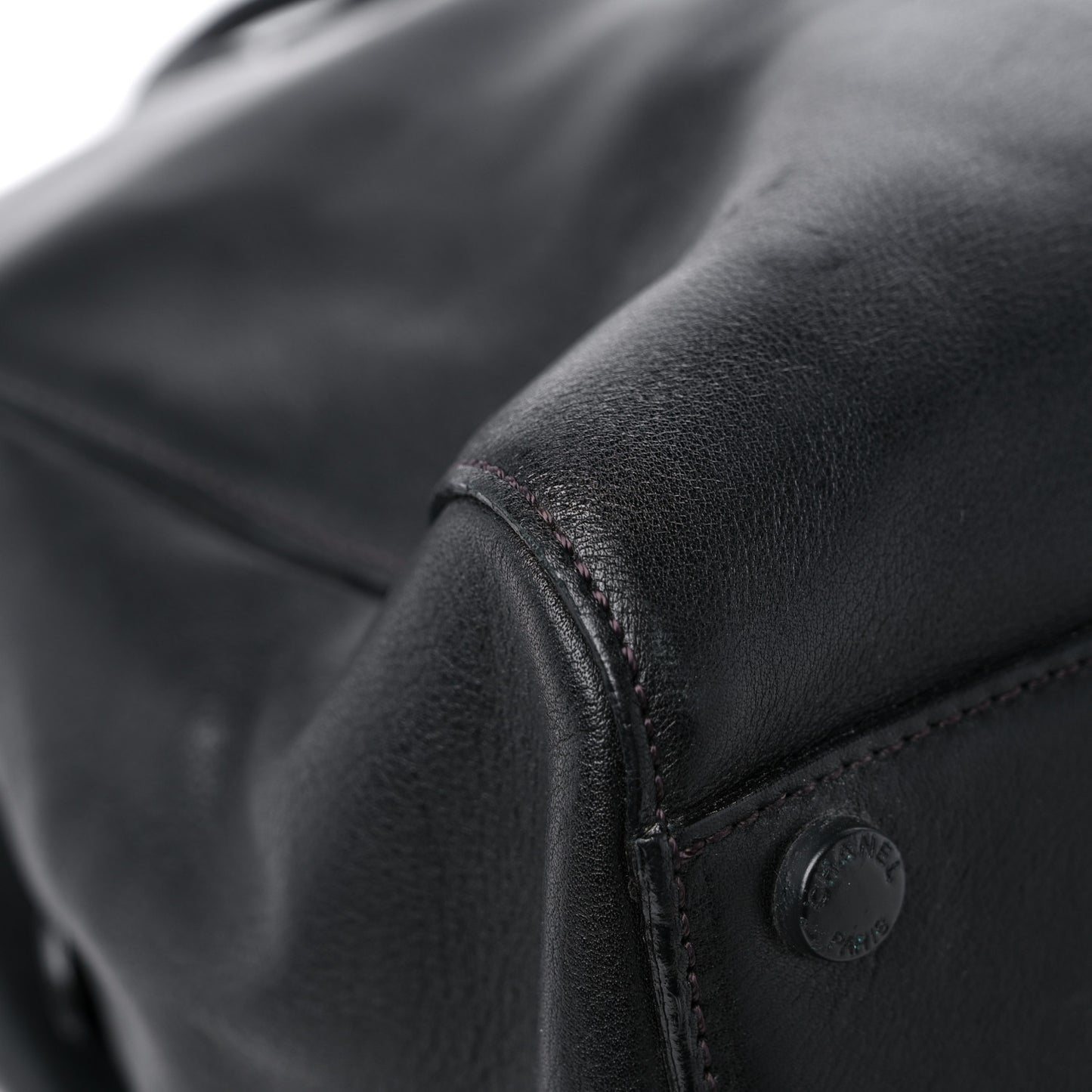 Calfskin Shopper Tote Black