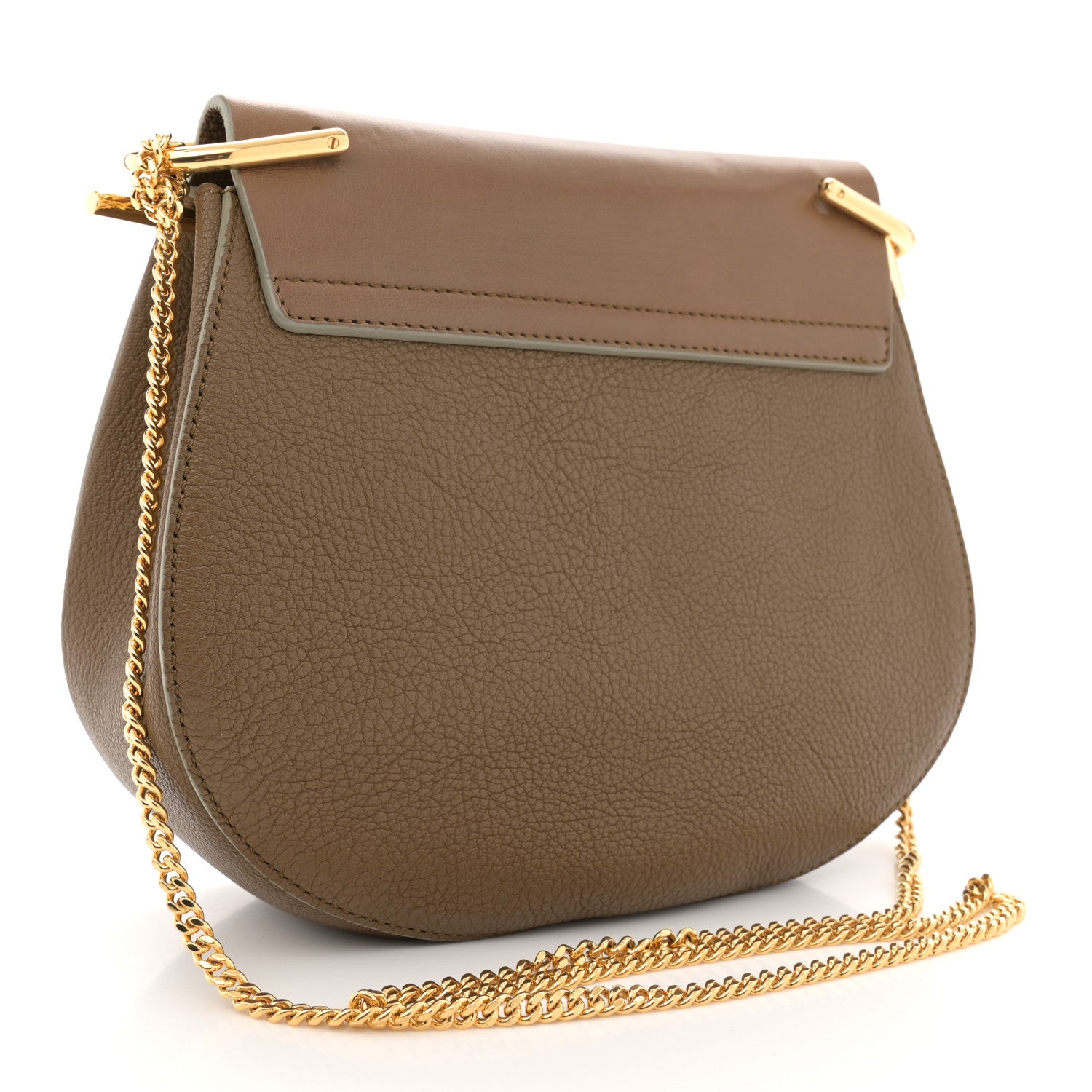 Chloe Grained Lambskin Drew Shoulder Bag Woody Khaki 3 of 11