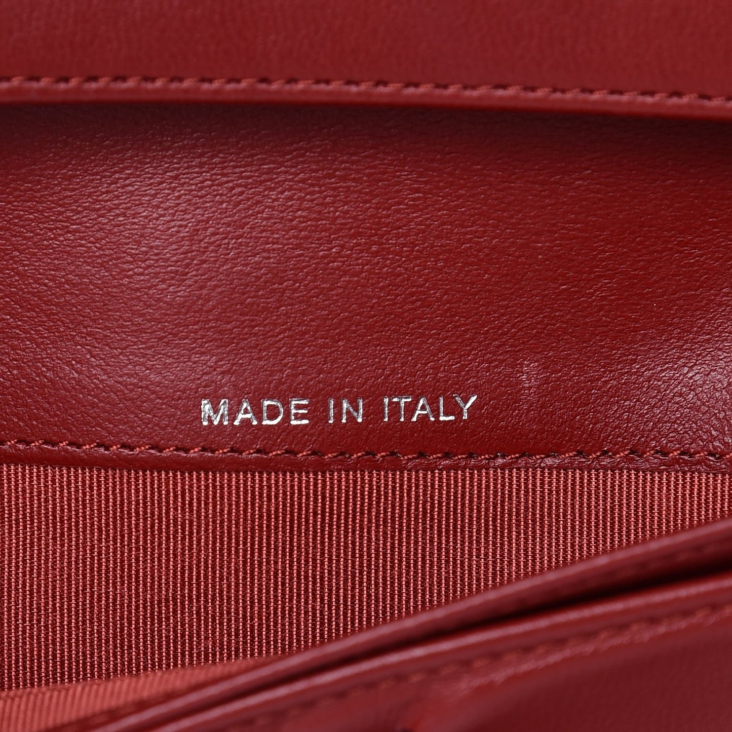 Lambskin Quilted Yen Wallet Red