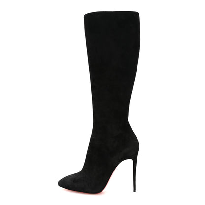 Christian Louboutin Veau Velours Eloise Botta 100 Knee Boots 38 Black 1 of 8