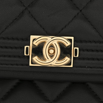 Chanel Lambskin Quilted Beauty CC Boy Clutch Black 12 of 12