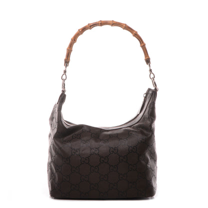 Gucci Nylon Monogram Small Bamboo Hobo Brown 1 of 7