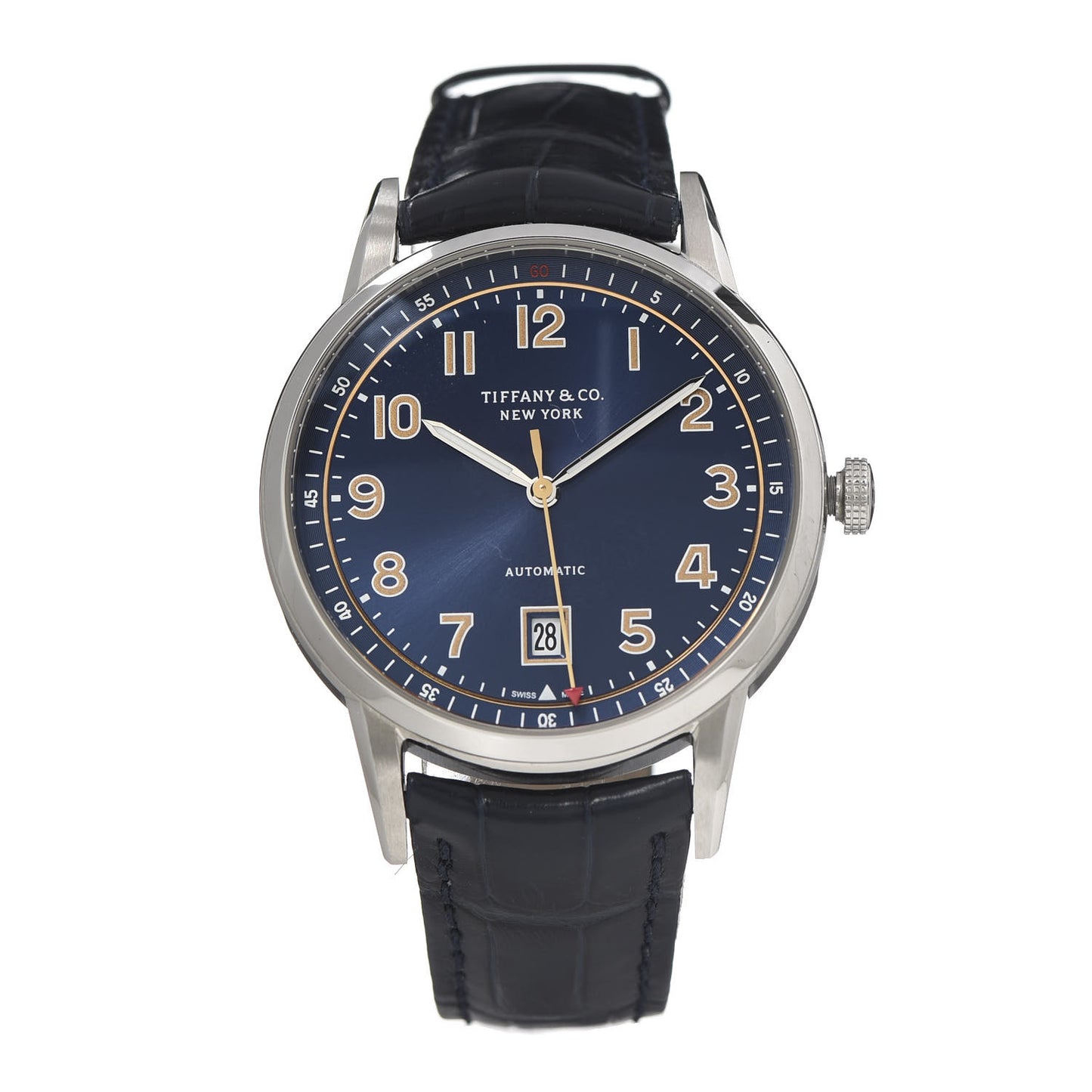 Stainless Steel Alligator 40mm CT60 3-Hand Automatic Watch Blue