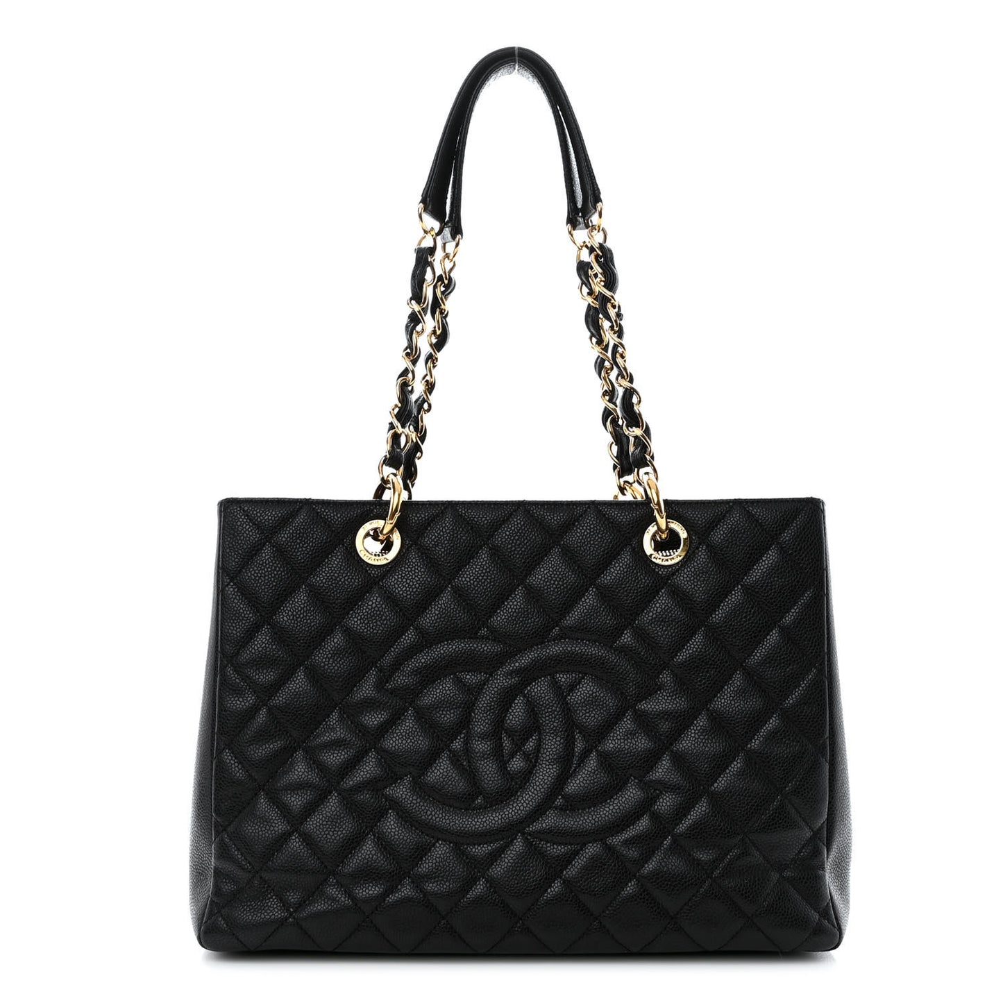 Caviar Quilted Grand Shopping Tote GST Black