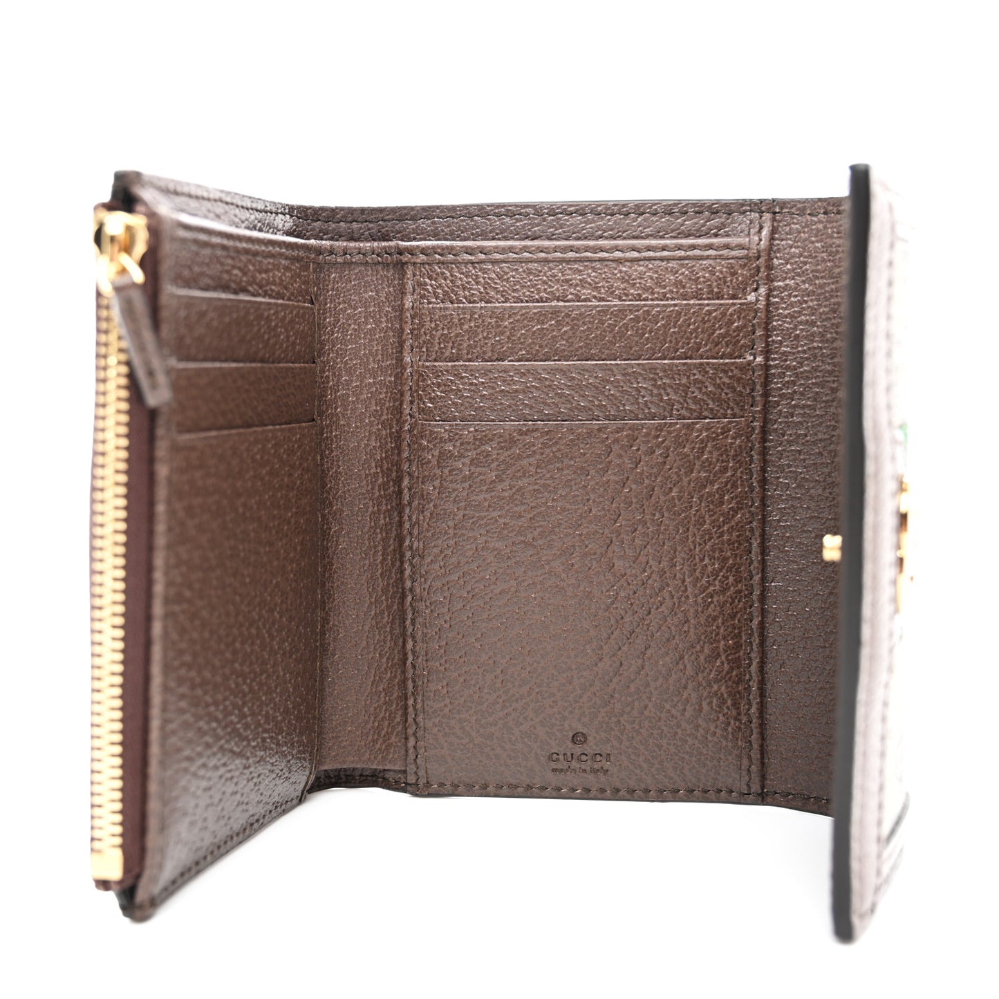 GG Supreme Monogram Web Ophidia Compact Wallet Beige New Acero