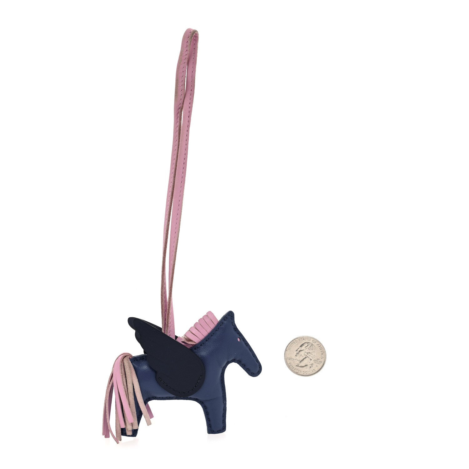 Hermes Milo Lambskin Grigri Rodeo Pegase Horse Bag Charm PM Bleu France Mauve Sylvestre Bleu Saphir 2 of 4
