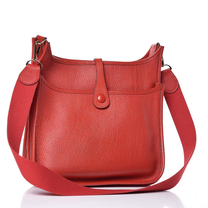 Hermes Taurillon Clemence Evelyne II PM Vermillion 3 of 8