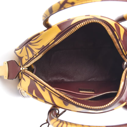 Prada Saffiano Hibiscus Print Bowling Bag Zafferano 5 of 16