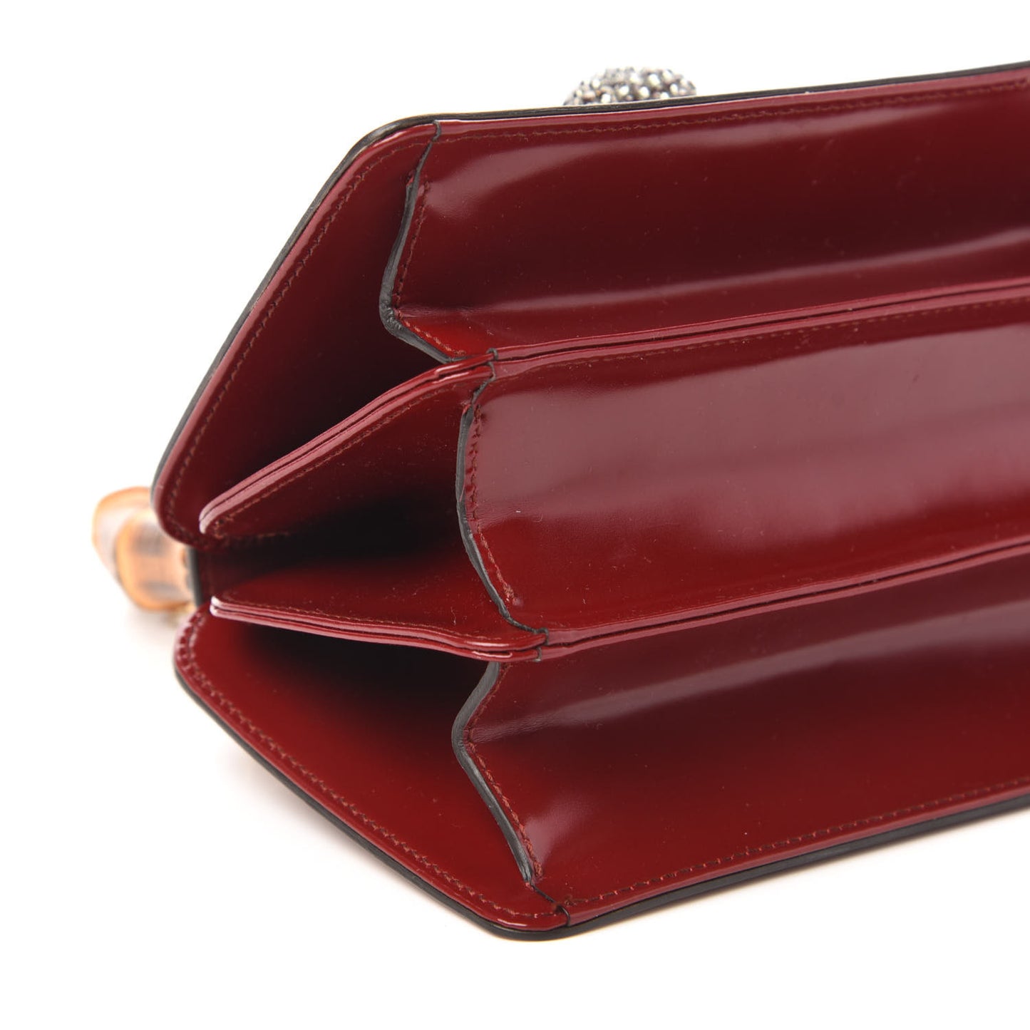 Calfskin Lisse Cornice Crystal Mini Thiara Top Handle Bag Cerise Red Gold Multicolor