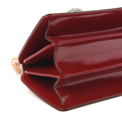 Gucci Calfskin Lisse Cornice Crystal Mini Thiara Top Handle Bag Cerise Red Gold Multicolor 6 of 10