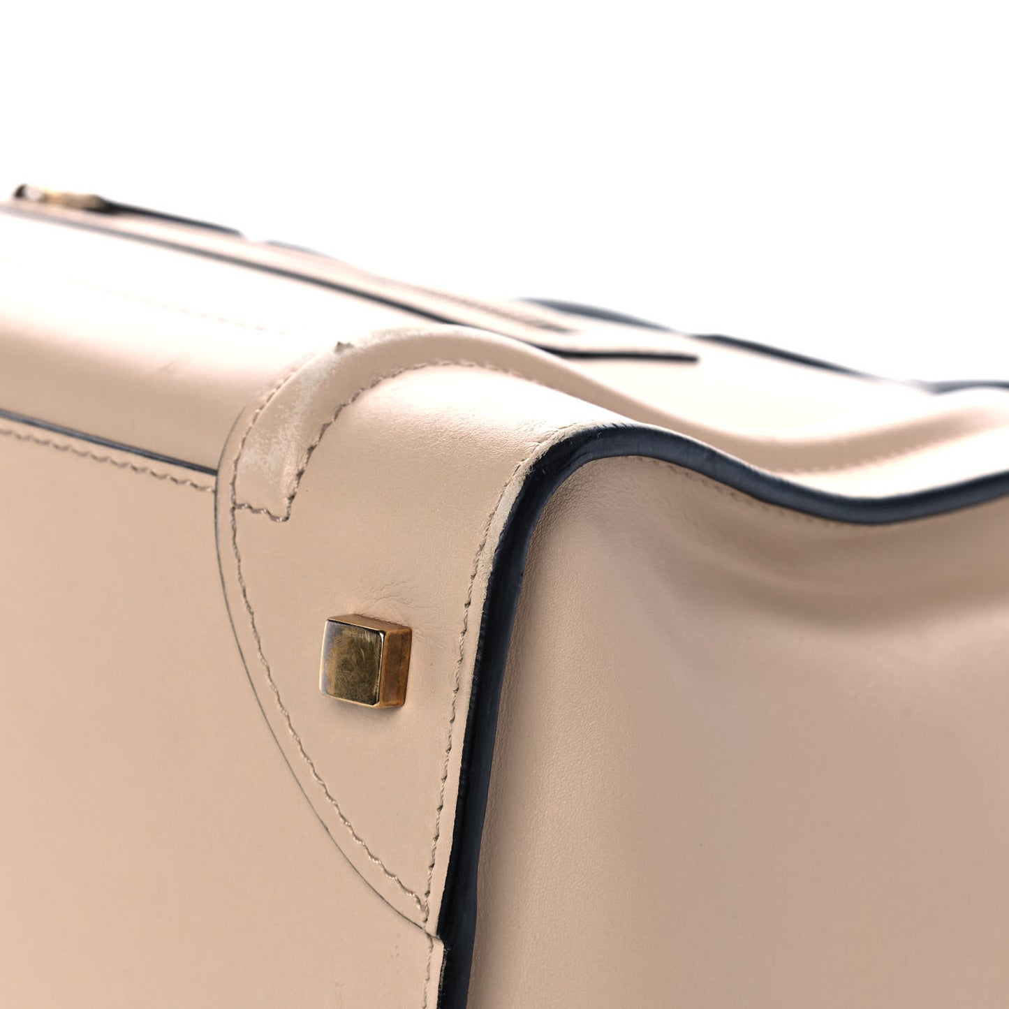 Satin Calfskin Mini Bi-Color Luggage Powder Black