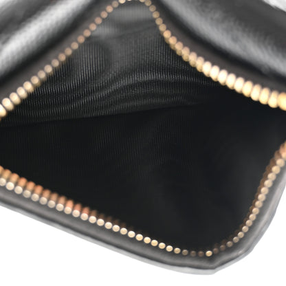 Saint Laurent Grain De Poudre Matelasse Chevron Monogram Compact Wallet Black 5 of 9