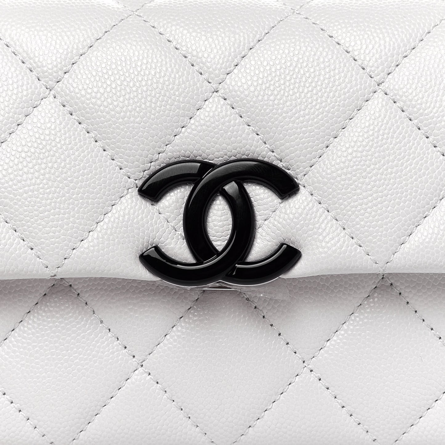 Caviar Quilted My Everything Small Flap White Black