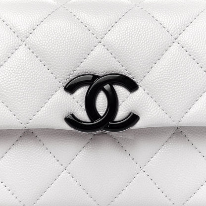 Chanel Caviar Quilted My Everything Small Flap White Black 8 of 14