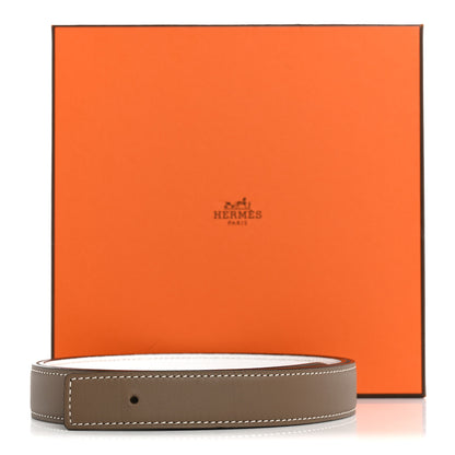 Hermes Swift Epsom 24mm Belt Strap 90 36  Etoupe White 6 of 6