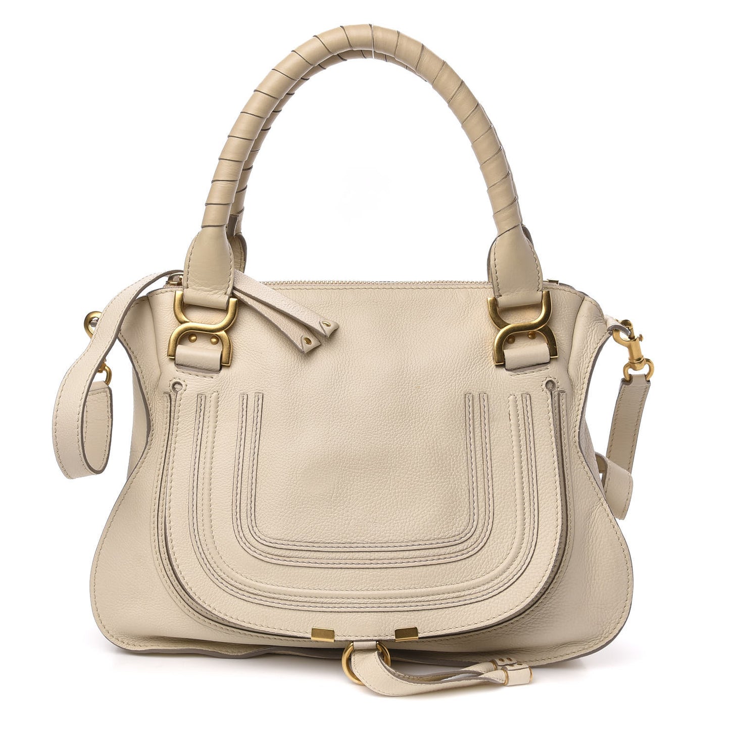 Calfskin Medium Marcie Satchel Cream