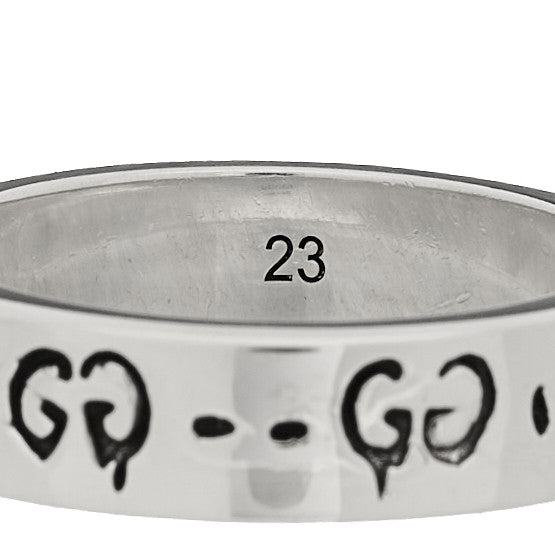 Sterling Silver Narrow GucciGhost Hamlet Skull Ring 63 10.25