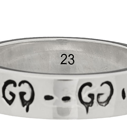 Gucci Sterling Silver Narrow GucciGhost Hamlet Skull Ring 63 10.25 4 of 6