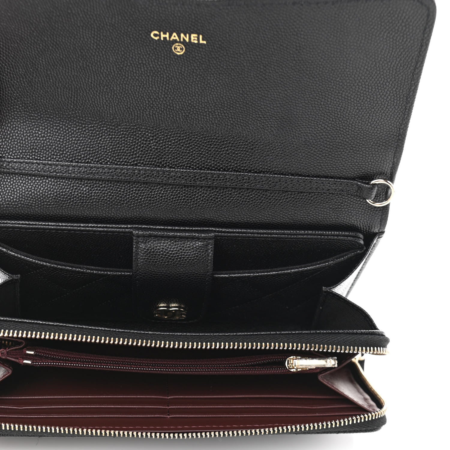 Chanel Caviar Quilted Phone Holder Wallet on Removable Chain Black 6 of 13