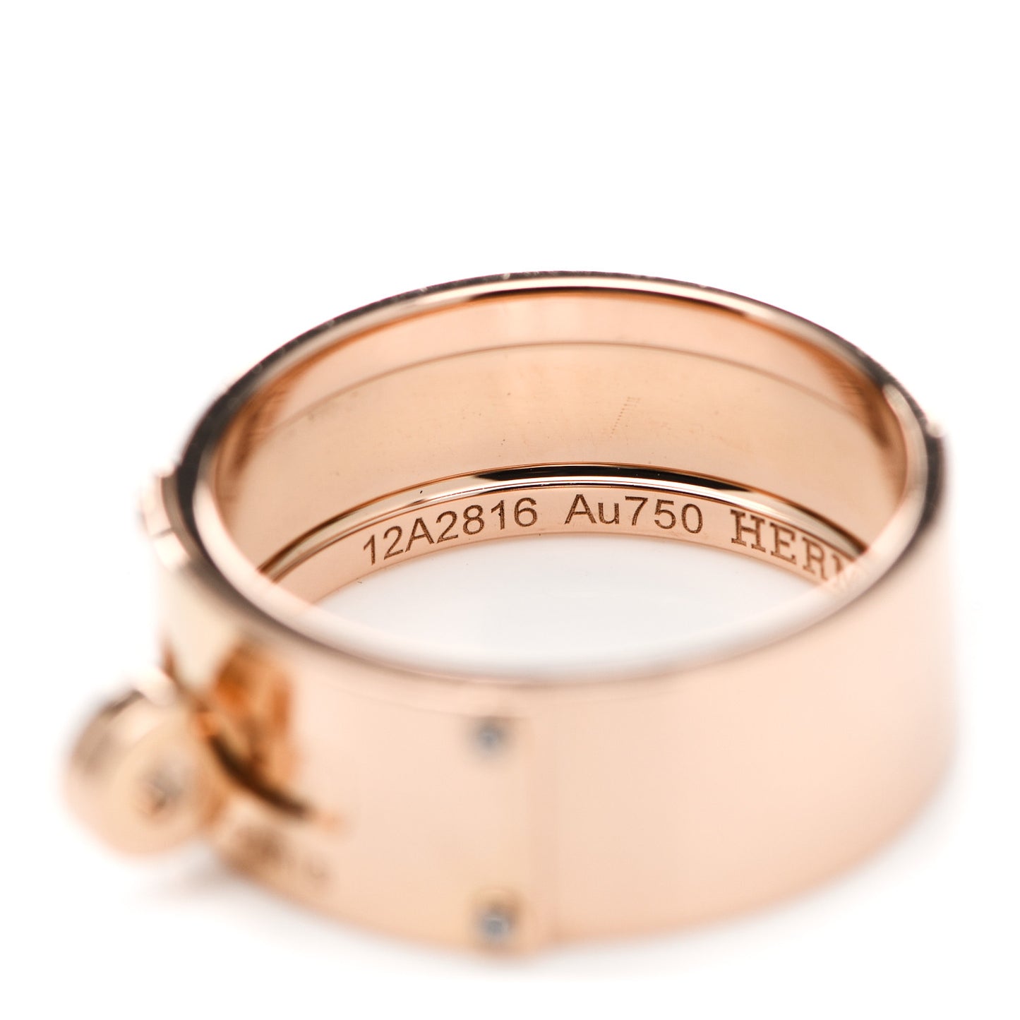 18K Rose Gold Diamond GM Kelly Ring 54 6.75