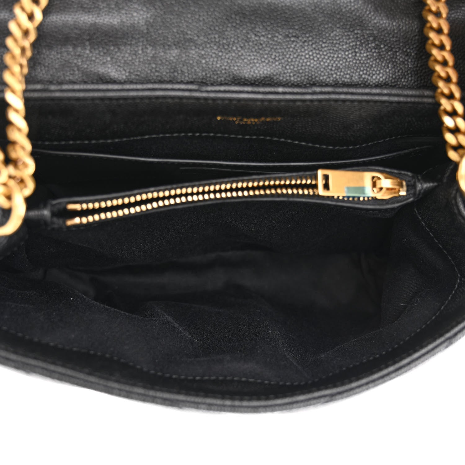 Saint Laurent Grain de Poudre Calfskin Y Quilted Monogram Small Loulou Chain Satchel Black 5 of 11