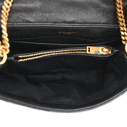 Saint Laurent Grain de Poudre Calfskin Y Quilted Monogram Small Loulou Chain Satchel Black 5 of 11