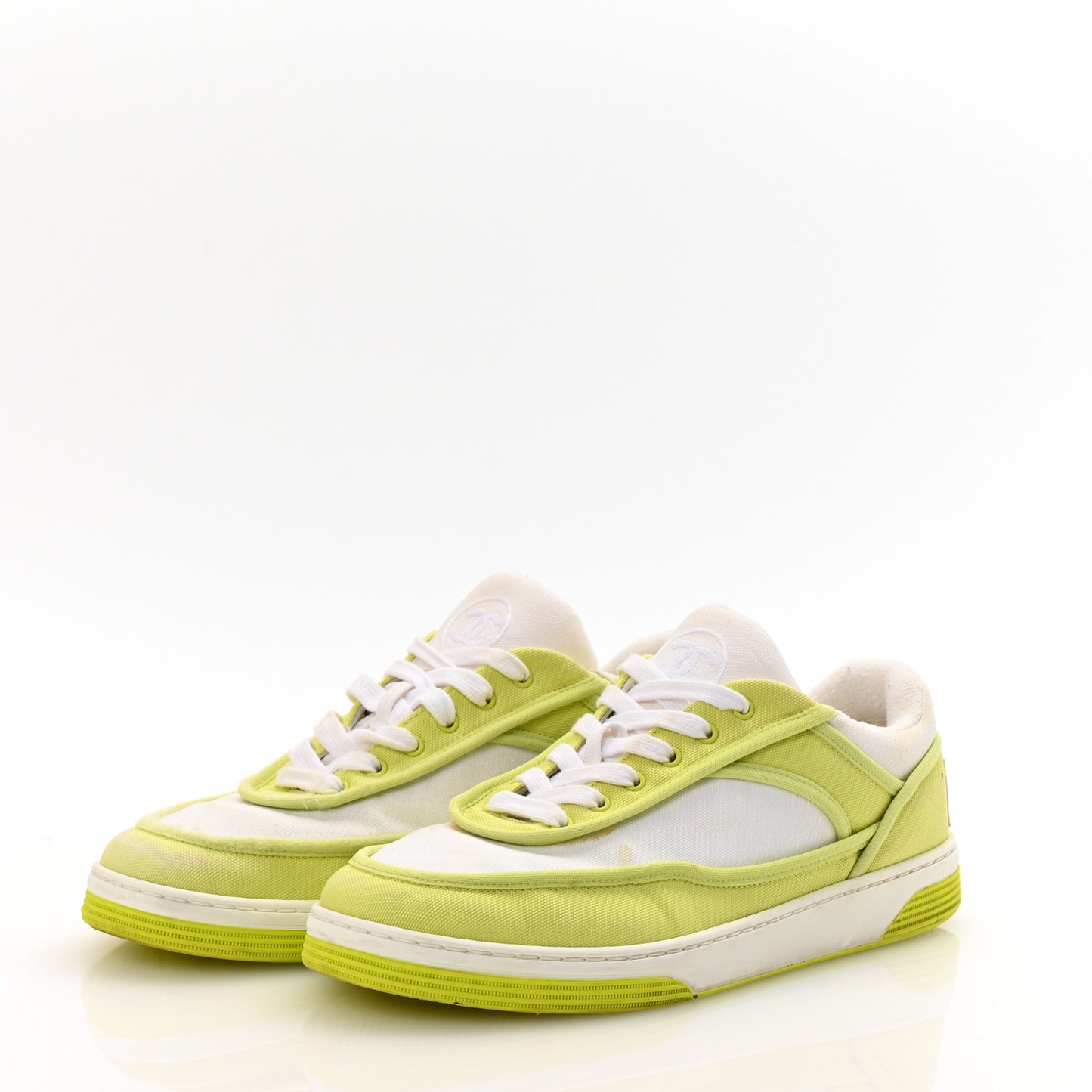 Fabric Womens Logo Sneakers 37 Yellow White