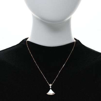 Bulgari 18K Rose Gold Diamond Large Mother of Pearl Divas' Dream Pendant Necklace 2 of 4