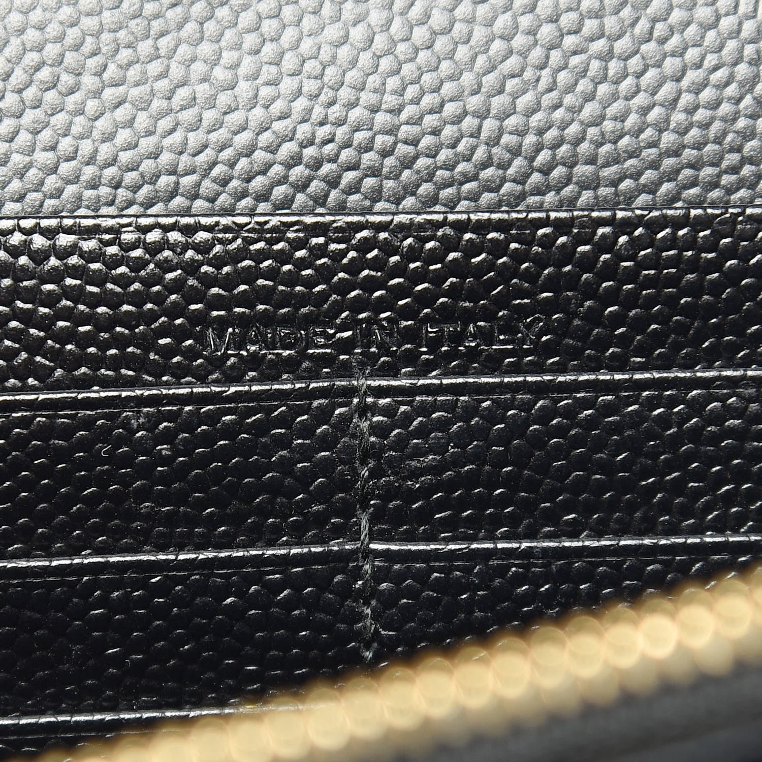 Saint Laurent Grain De Poudre Matelasse Chevron Monogram Chain Wallet Black 9 of 10